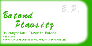 botond plavsitz business card